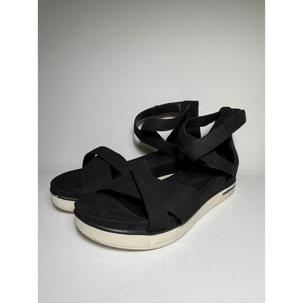 Eileen Fisher Woman's Sally Wedge Sporty Sandal‎ in Black - Size 8 - NWT
